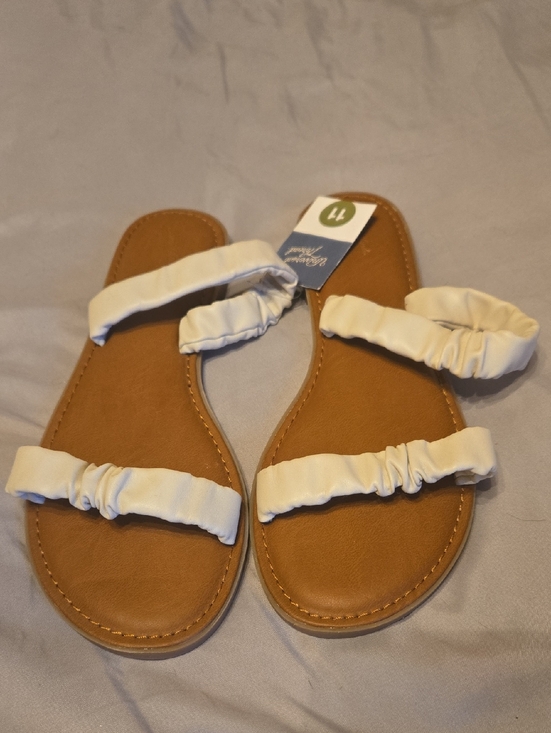 Universal Thread Shoes - Universal Thread Cream Ruched Double-Strap Slide Sandals